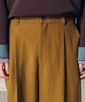 Double-Cloth One-Tuck Wide Pants