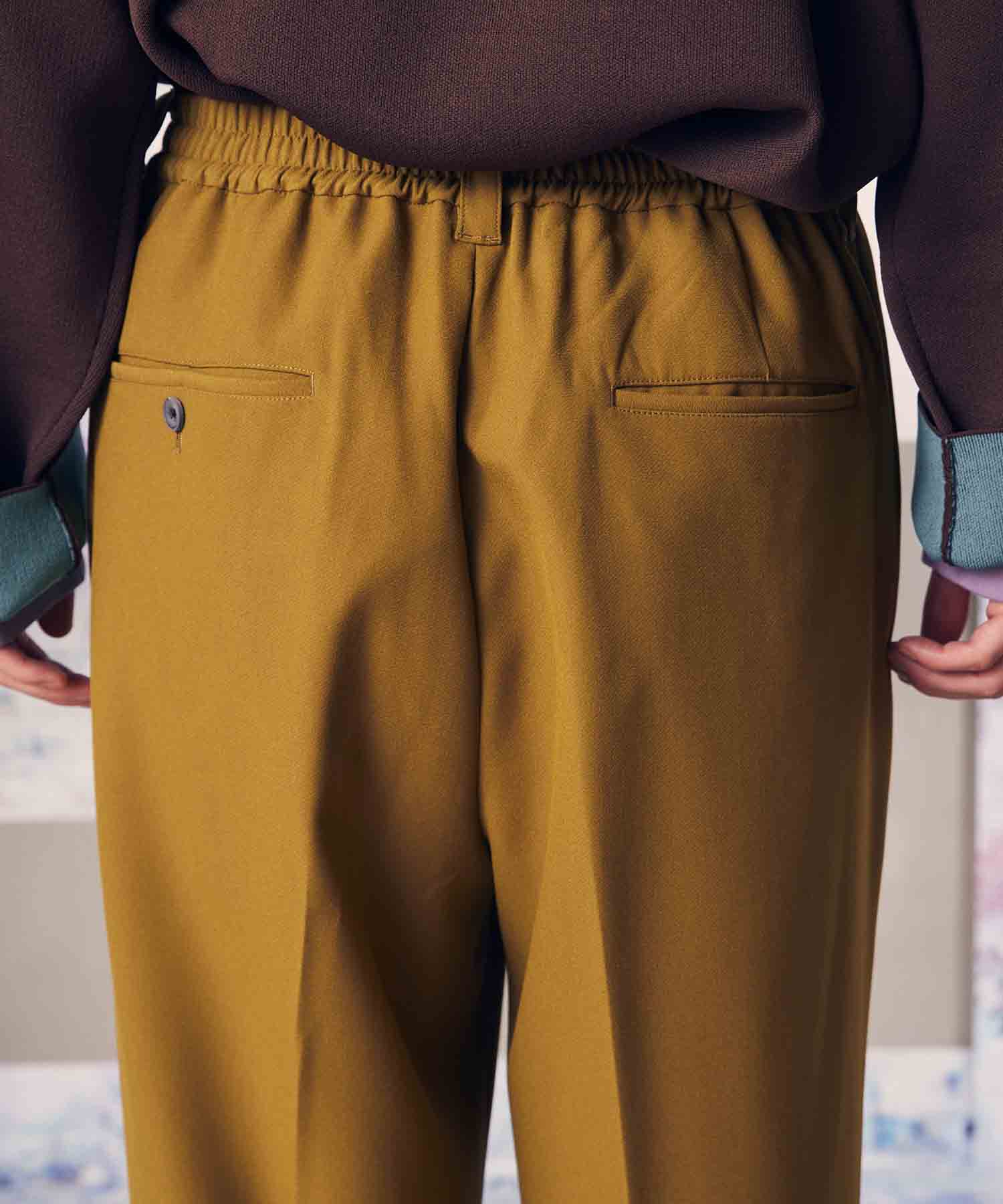 Double-Cloth One-Tuck Wide Pants