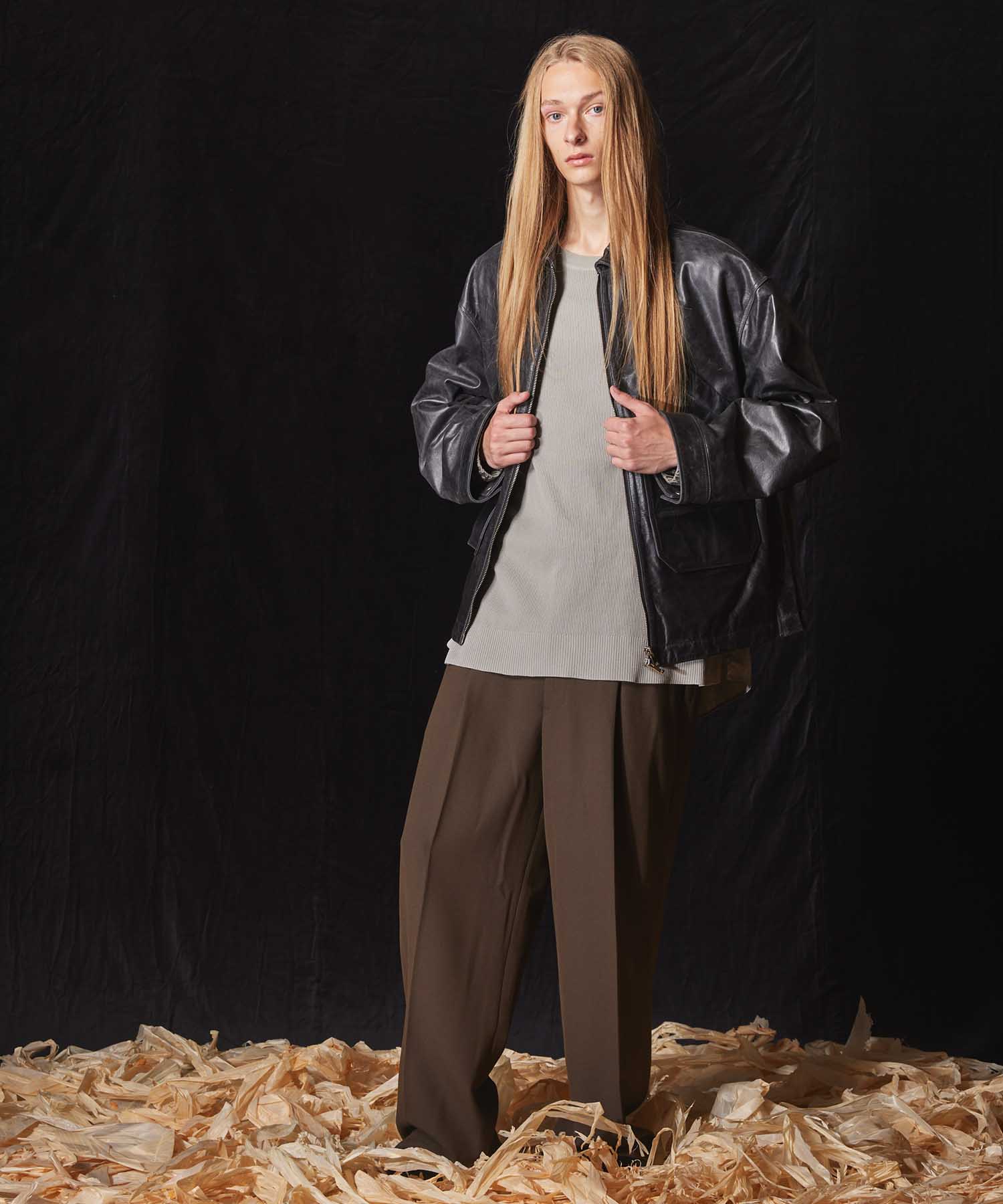 Double-Cloth One-Tuck Wide Pants