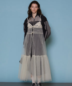 Tulle Shirring Gathered Dress