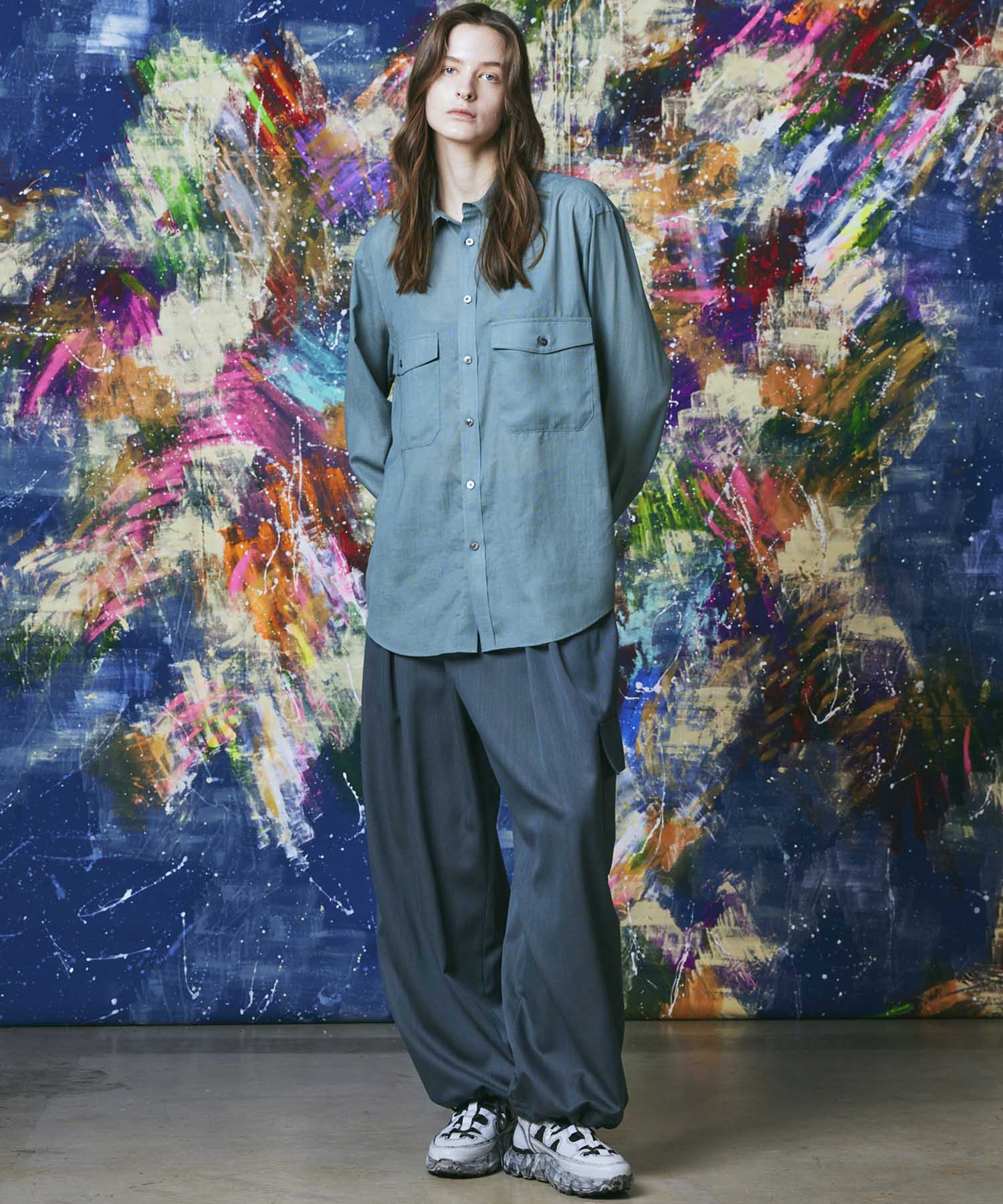 High Count Wool Prime-Wide Cargo Pants