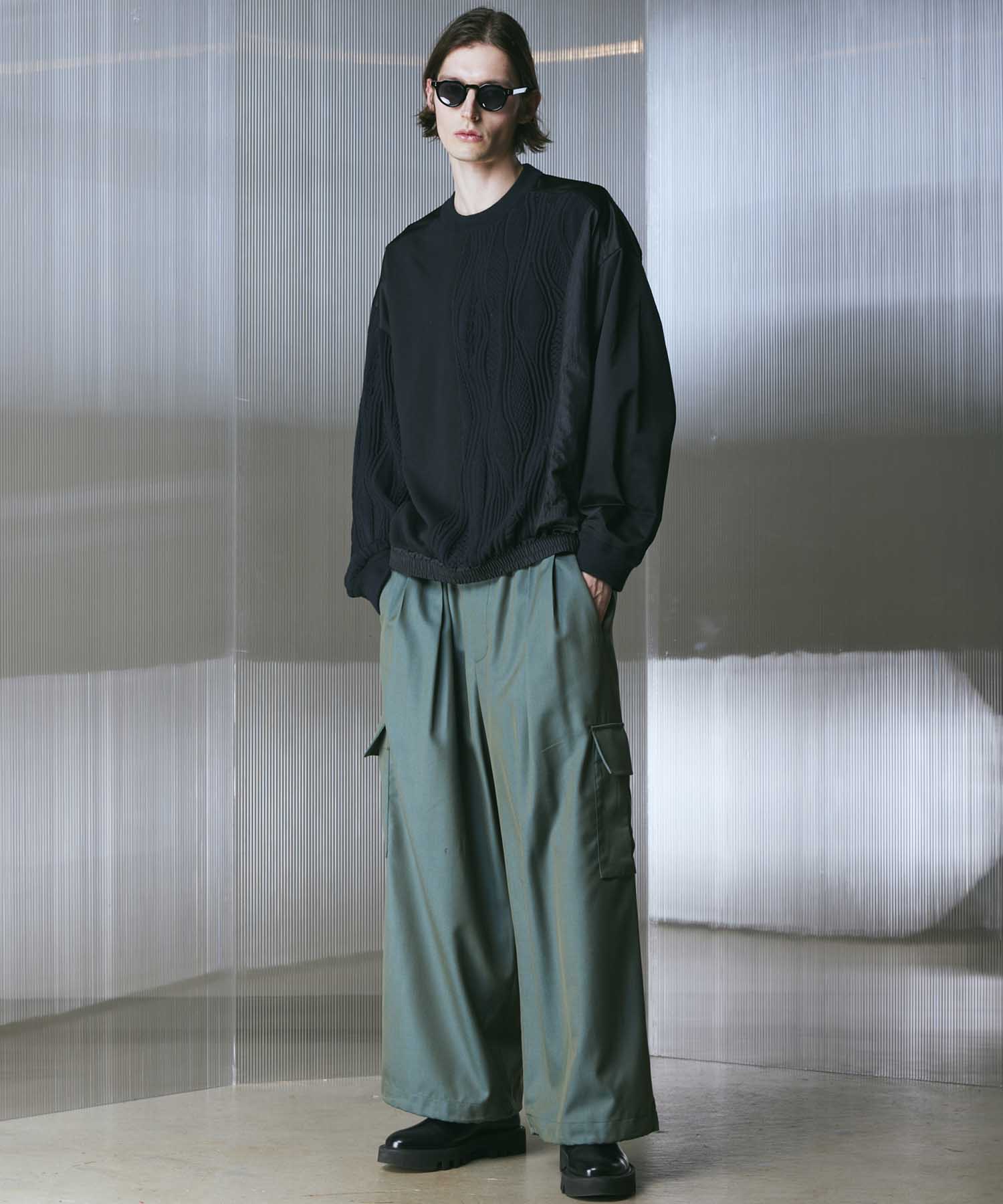 High Count Wool Prime-Wide Cargo Pants