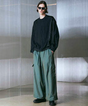 High Count Wool Prime-Wide Cargo Pants