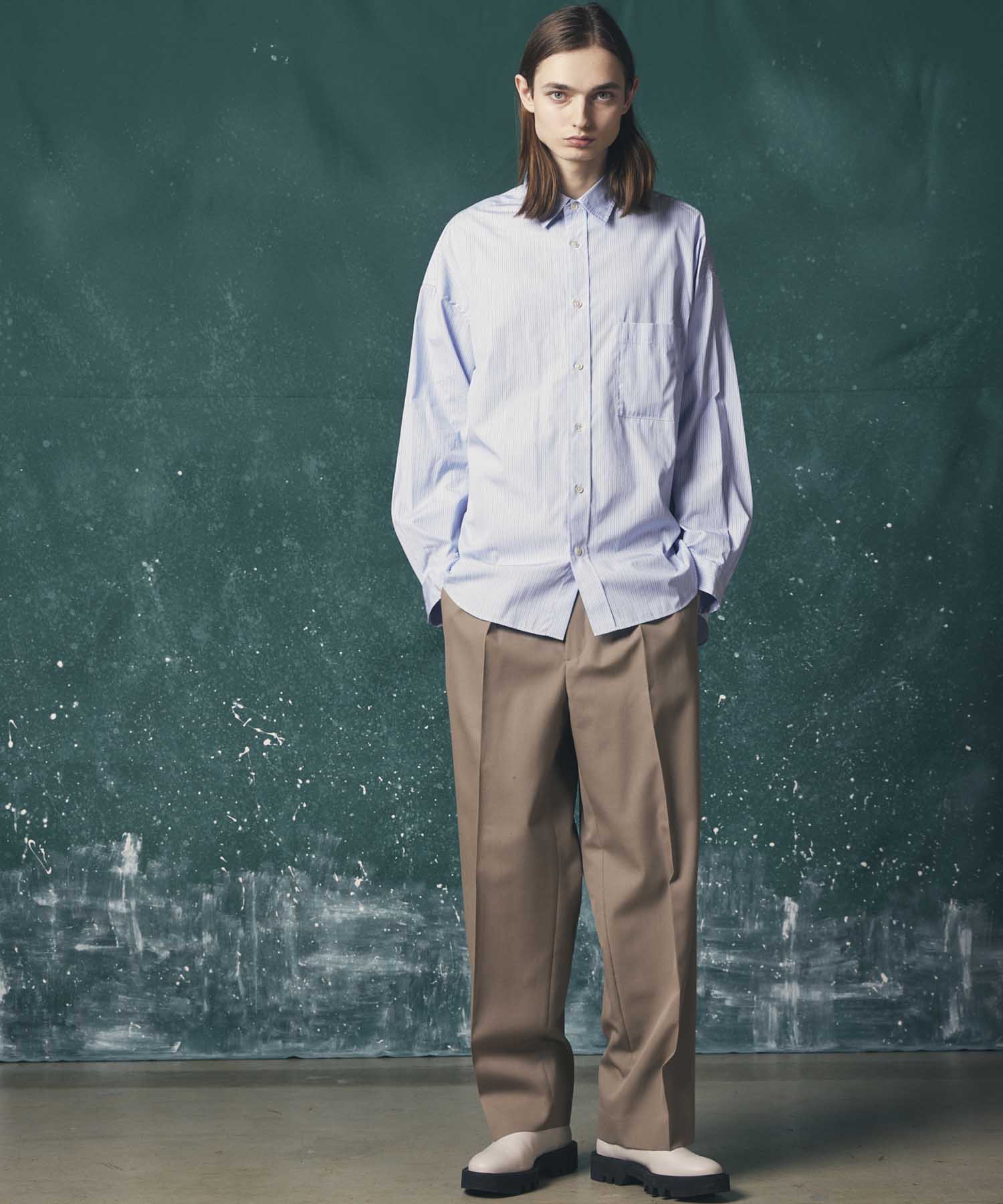 【LIMITED EDITION】Dress-Over  One-Tuck Wide Straight Pants