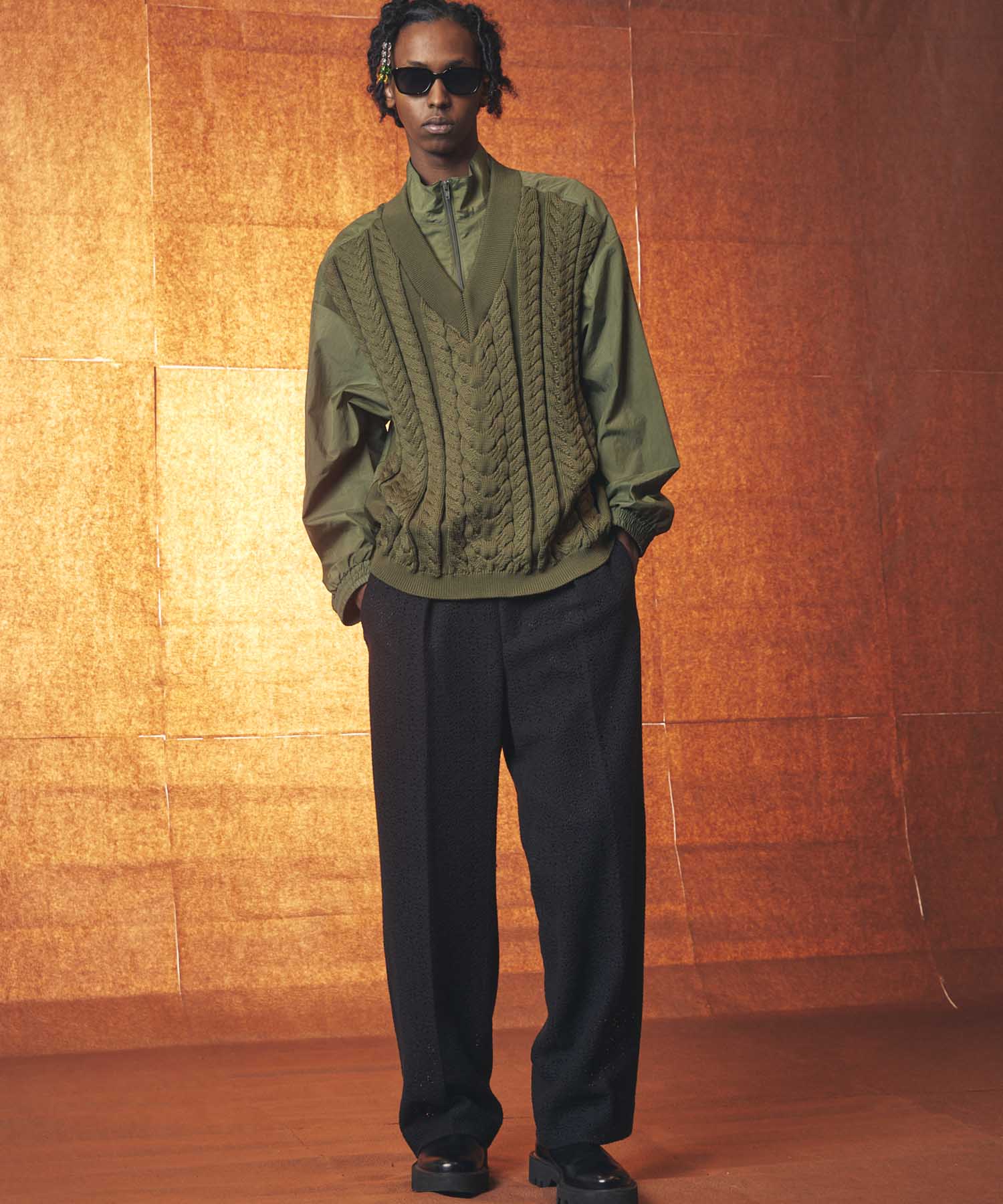 【LIMITED EDITION】Dress-Over  One-Tuck Wide Straight Pants