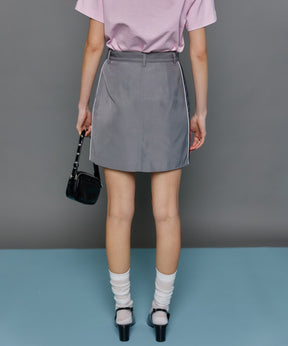 【SALE】Side Line Oxford Mini Skirt