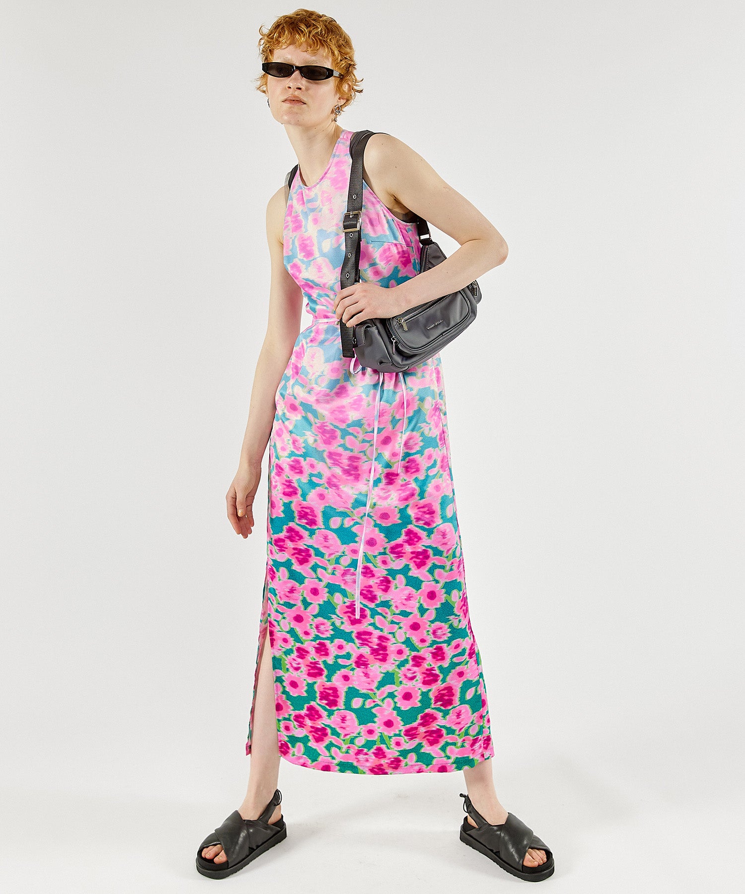 【SALE】Gradation Floral Pattern Wrap Dress