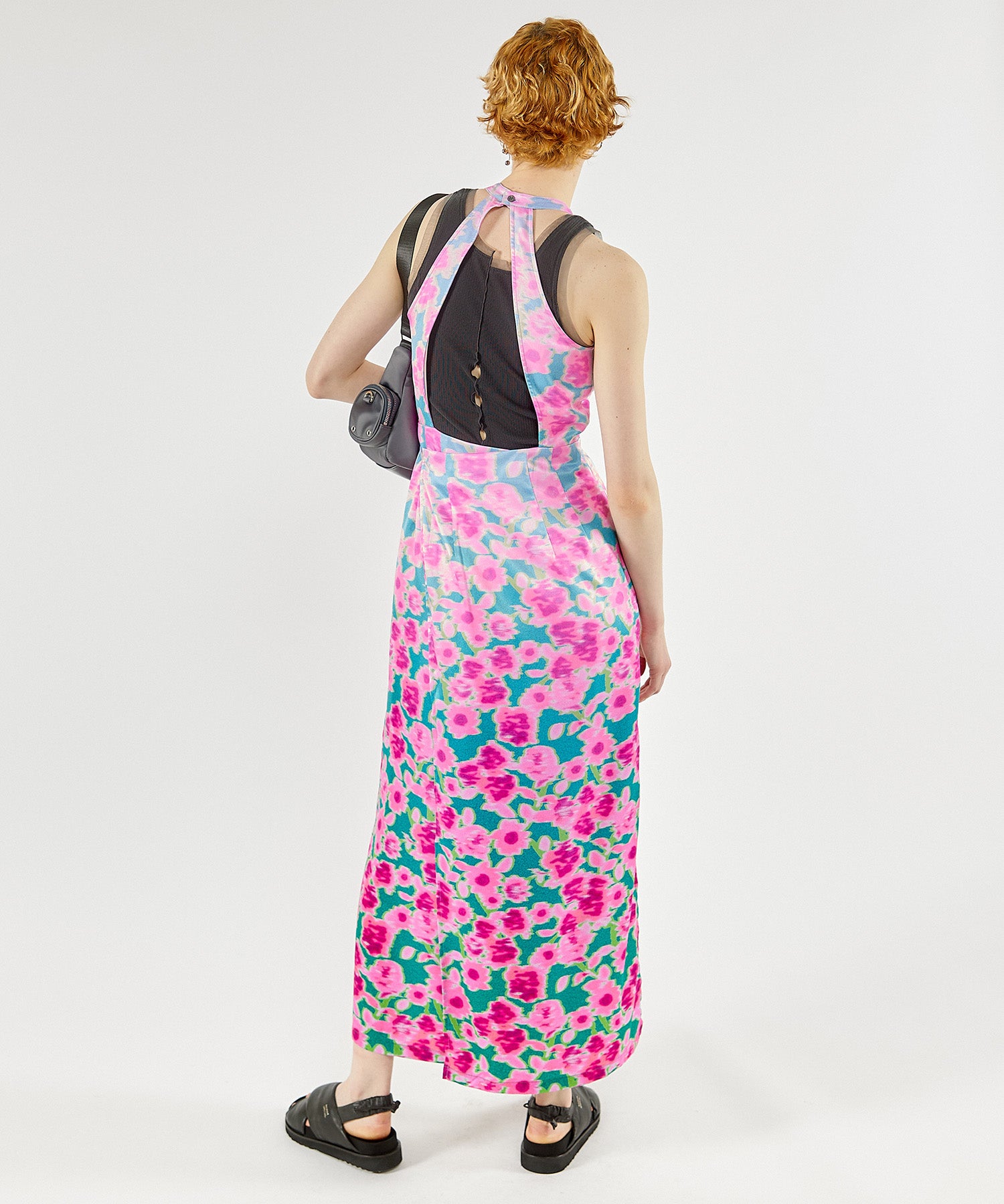 【SALE】Gradation Floral Pattern Wrap Dress