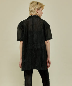 Sheer Jacquard Oversized Jacket