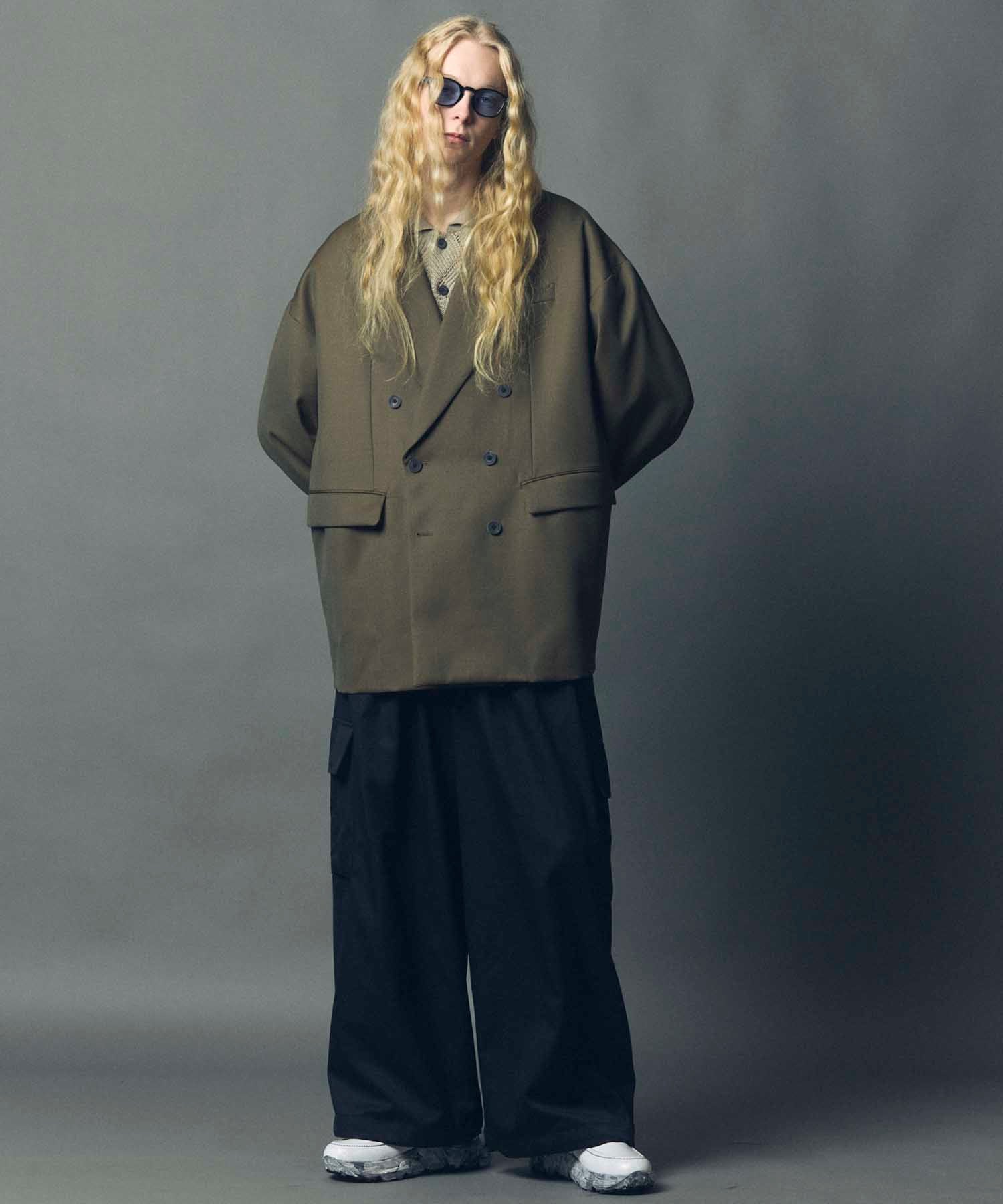 High Count Wool Prime-Wide Cargo Pants