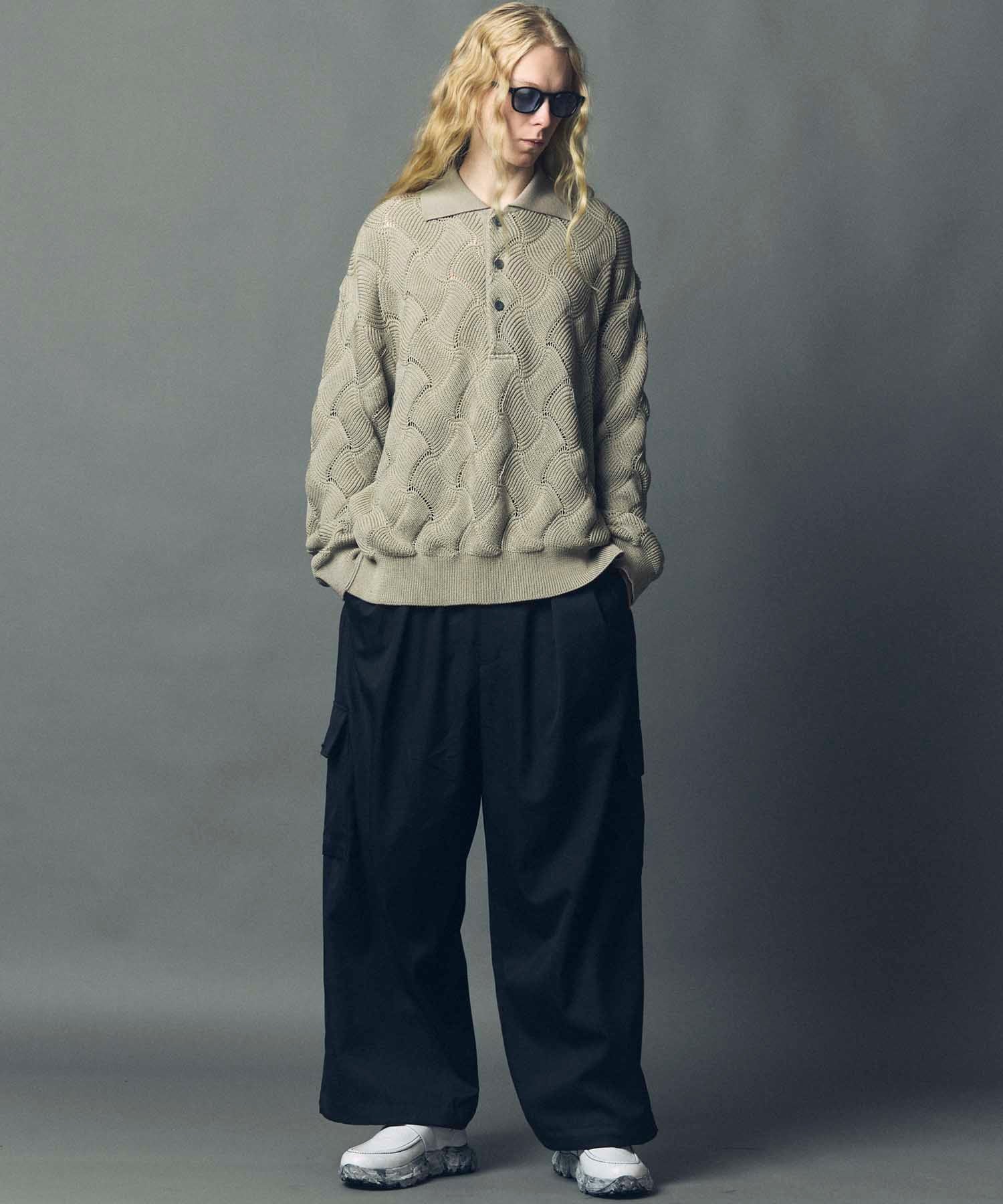 High Count Wool Prime-Wide Cargo Pants