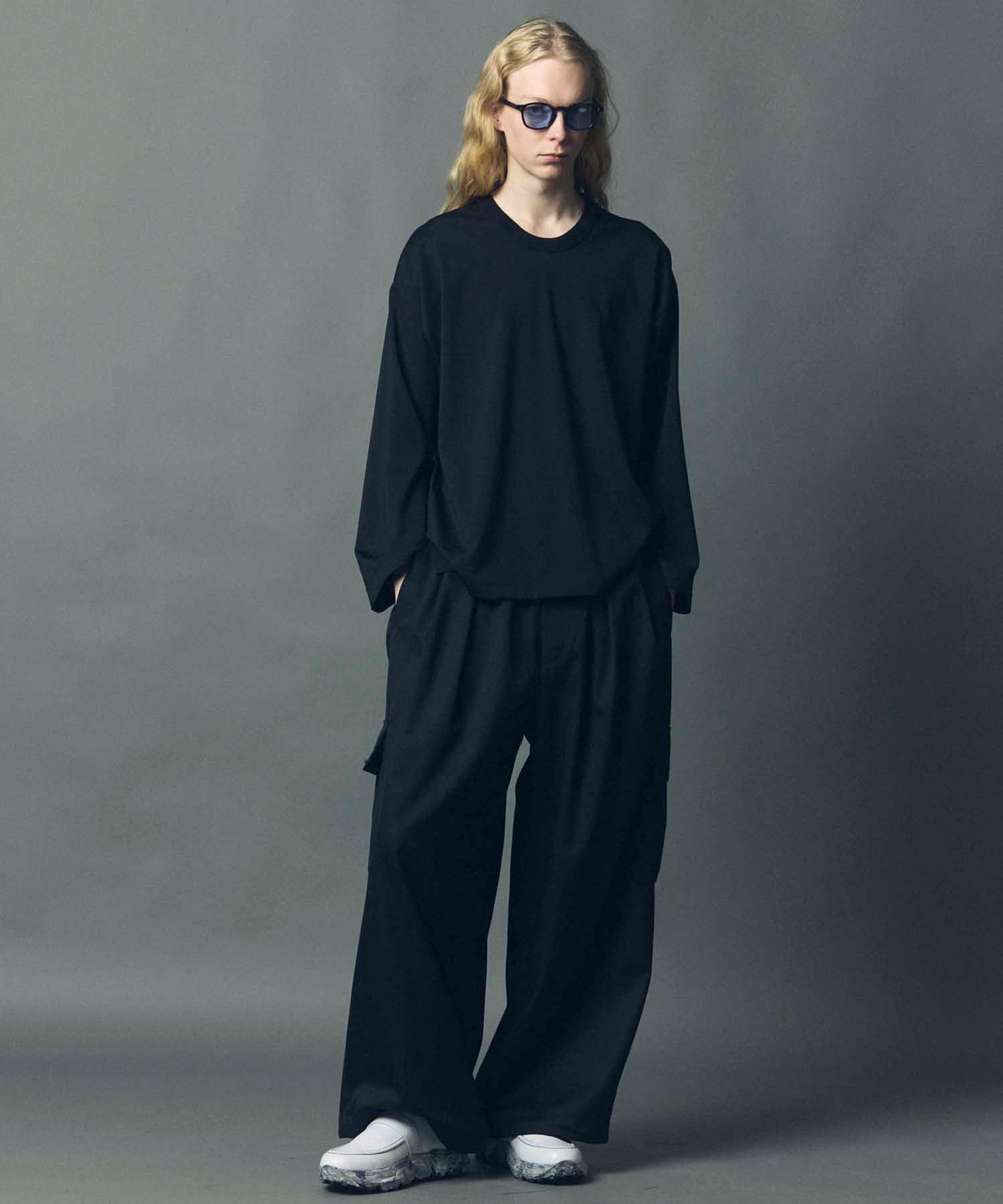 High Count Wool Prime-Wide Cargo Pants