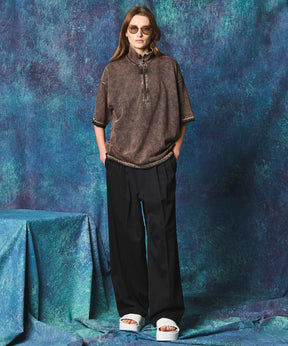 Triacetate Three-Tuck Wide Pants