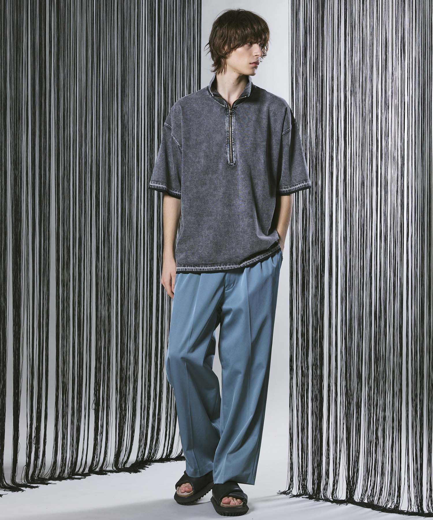 Triacetate Three-Tuck Wide Pants