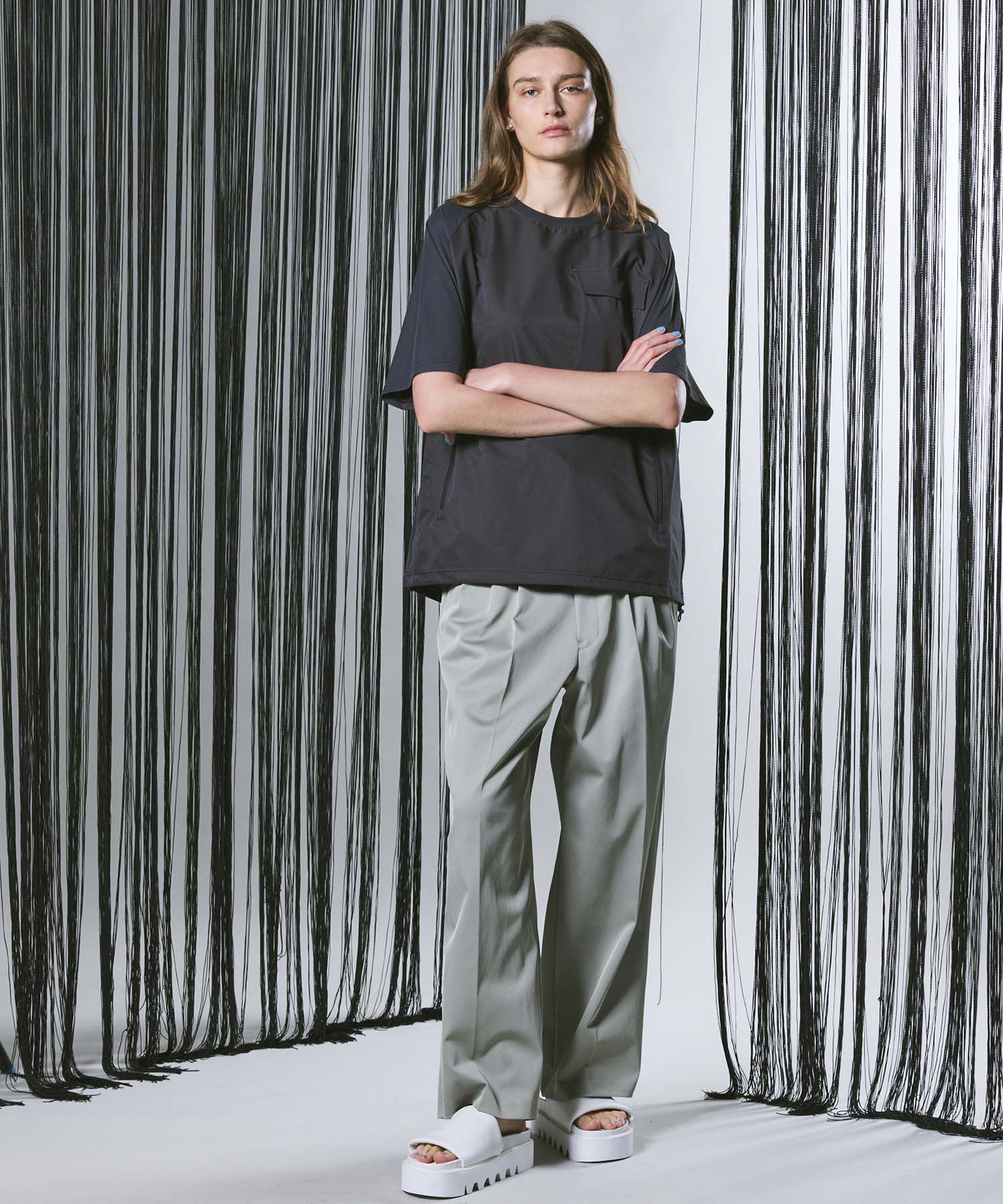 Triacetate Three-Tuck Wide Pants