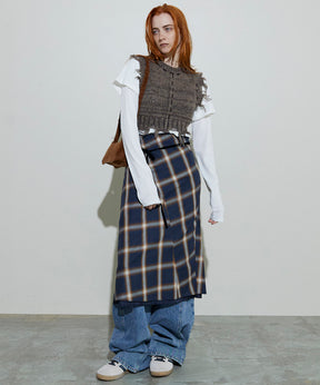 【PRE-ORDER】Checkered Bias Seam Midi Skirt