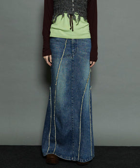 Cellulose Denim Maxi Skirt