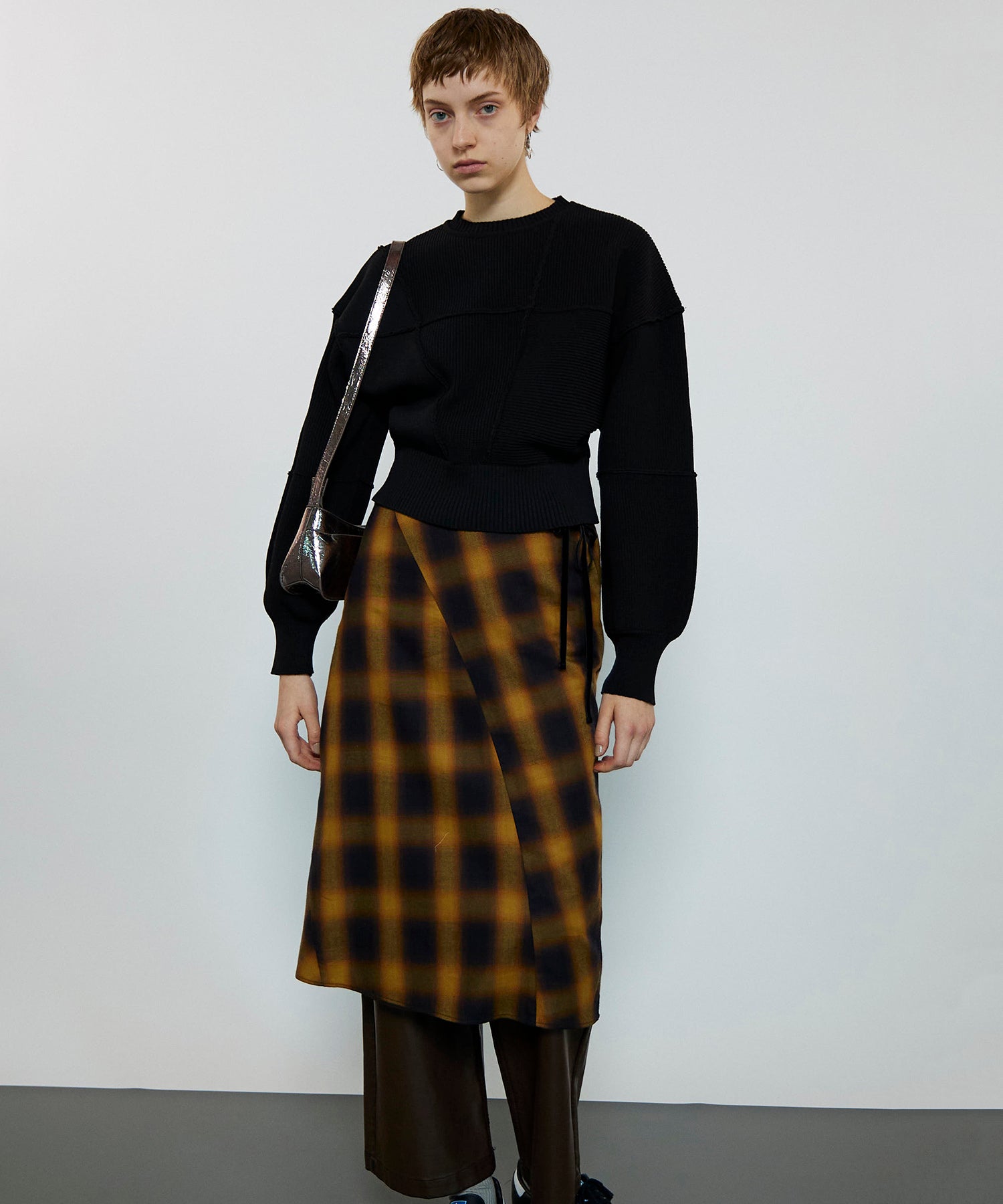 【PRE-ORDER】Checkered Bias Seam Midi Skirt