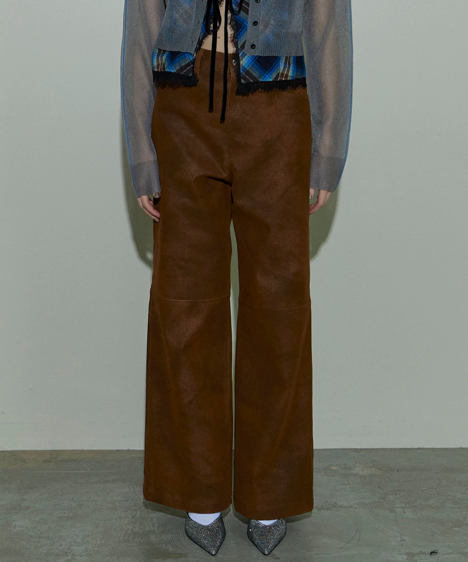 Vegan Leather Wide Straight Pants