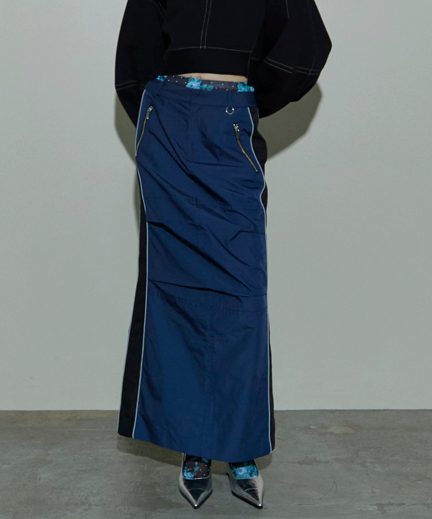 Side Line Oxford Maxi Skirt