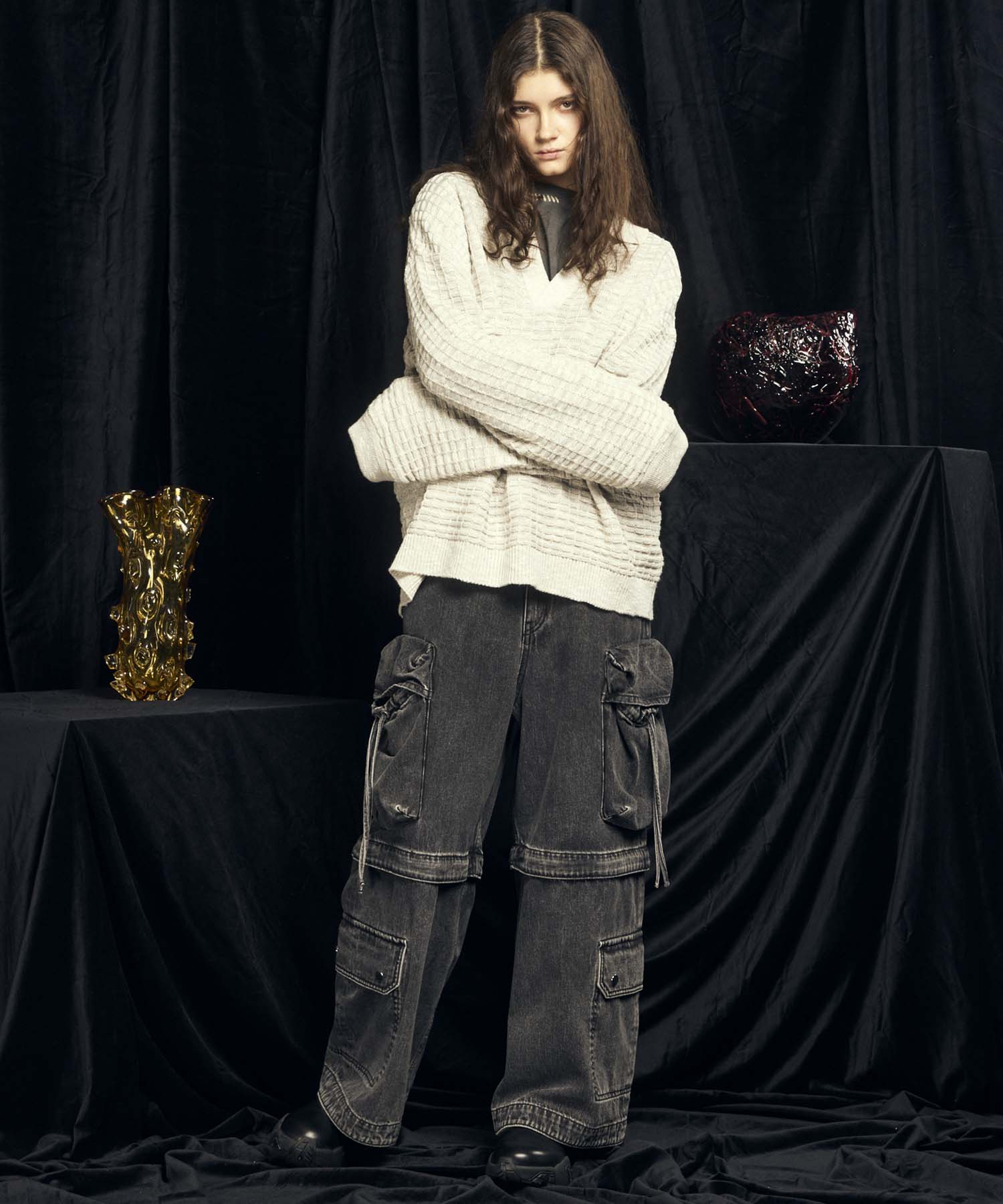 【PRE-ORDER】Big Pocket 2WAY Buggy Denim Cargo Pants