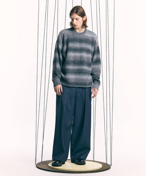 【24AW PRE-ORDER】MOKOMOKO Gradation Border Prime-Over Crew Neck Knit Pullover