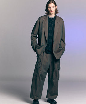 Chambray Wool Prime-Over Three-Dimensional Cutting Tailored Jacket