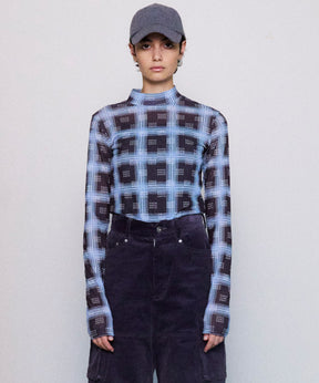 FOCUS Checkered Turtleneck Tops