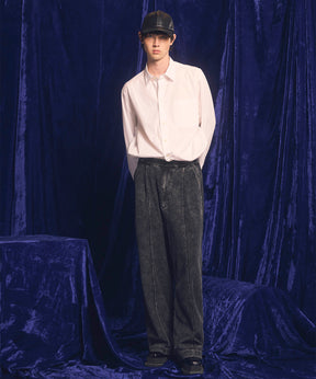 Chemical Over-Dye Heavy-Weight Sweat Pin tuck Easy Wide Pants