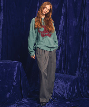 【Italian Dead Stock Fabric】Three-tuck Wide Pants