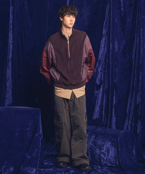 【24AW PRE-ORDER】Different Material Docking Prime-Over Half Zip Pullover