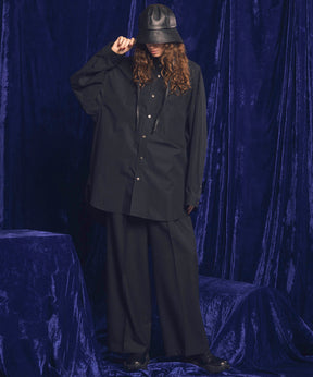 【Italian Dead Stock Fabric】Two-Tuck Wide Pants