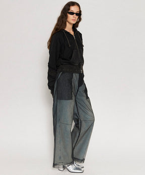 【24WINTER PRE-ORDER】Tulle Layer Denim Pants