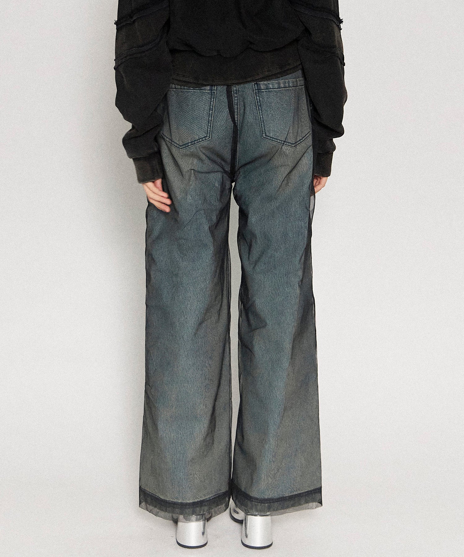 【24WINTER PRE-ORDER】Tulle Layer Denim Pants