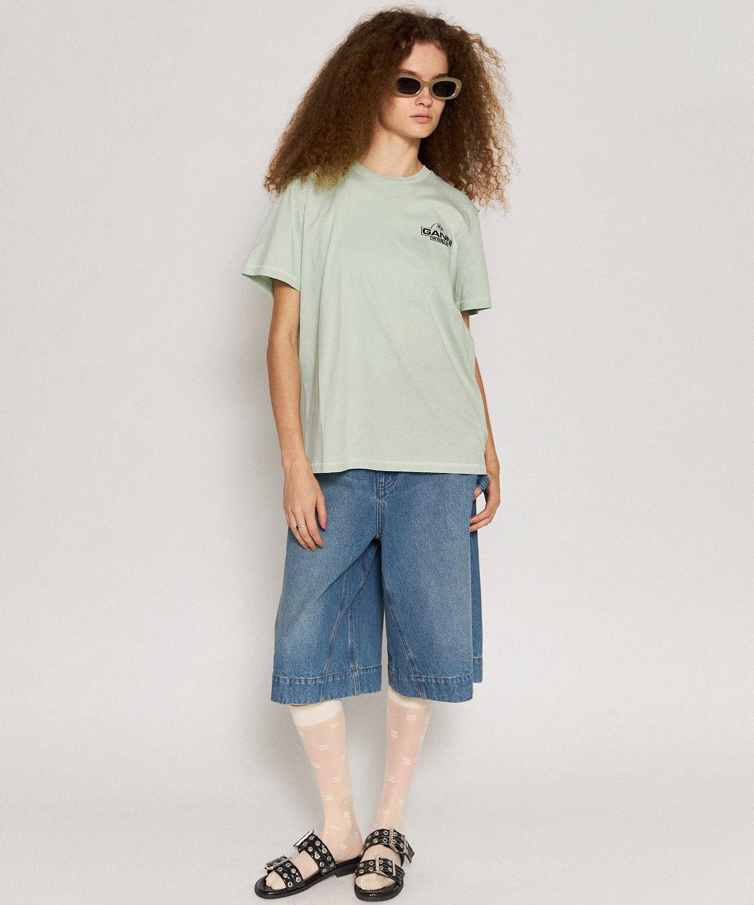 【GANNI】Thin Jersey Ganni World Relaxed T-shirt