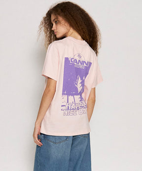 【GANNI】Basic Jersey Palm Tress Relaxed T-shirt