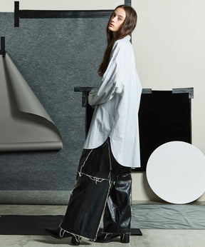 Artificial Leather Wide Pants