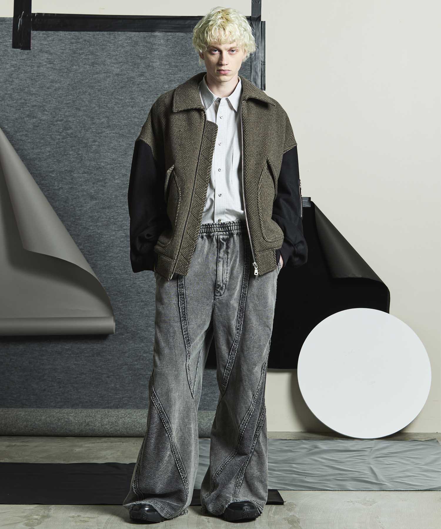 Chemical Over-Dyed Inside-Out Sweat Wide Pants