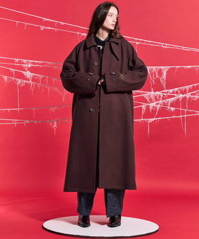 【24AW PRE-ORDER】Super170s Prime-Over Melton Balmachan Coat