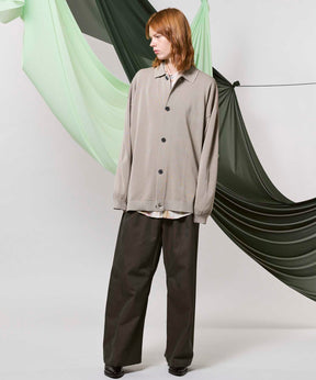 Chambray Wool Prime-Wide Three-Dimensional Cutting Pants