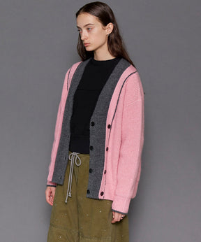 【24WINTER PRE-ORDER】Double Color Layered Knit Cardigan