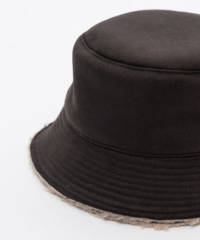 Suede Boa Reversible Bucket Hat