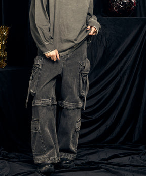 【PRE-ORDER】Big Pocket 2WAY Buggy Denim Cargo Pants