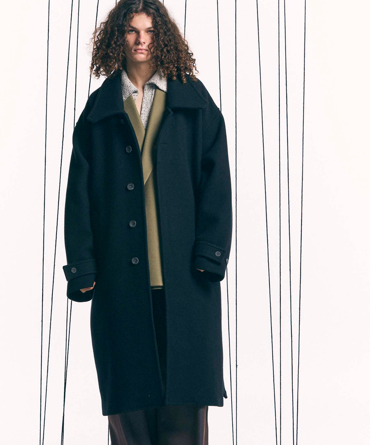 【24AW PRE-ORDER】Super140s Prime-Over Forward Drop Melton Coat