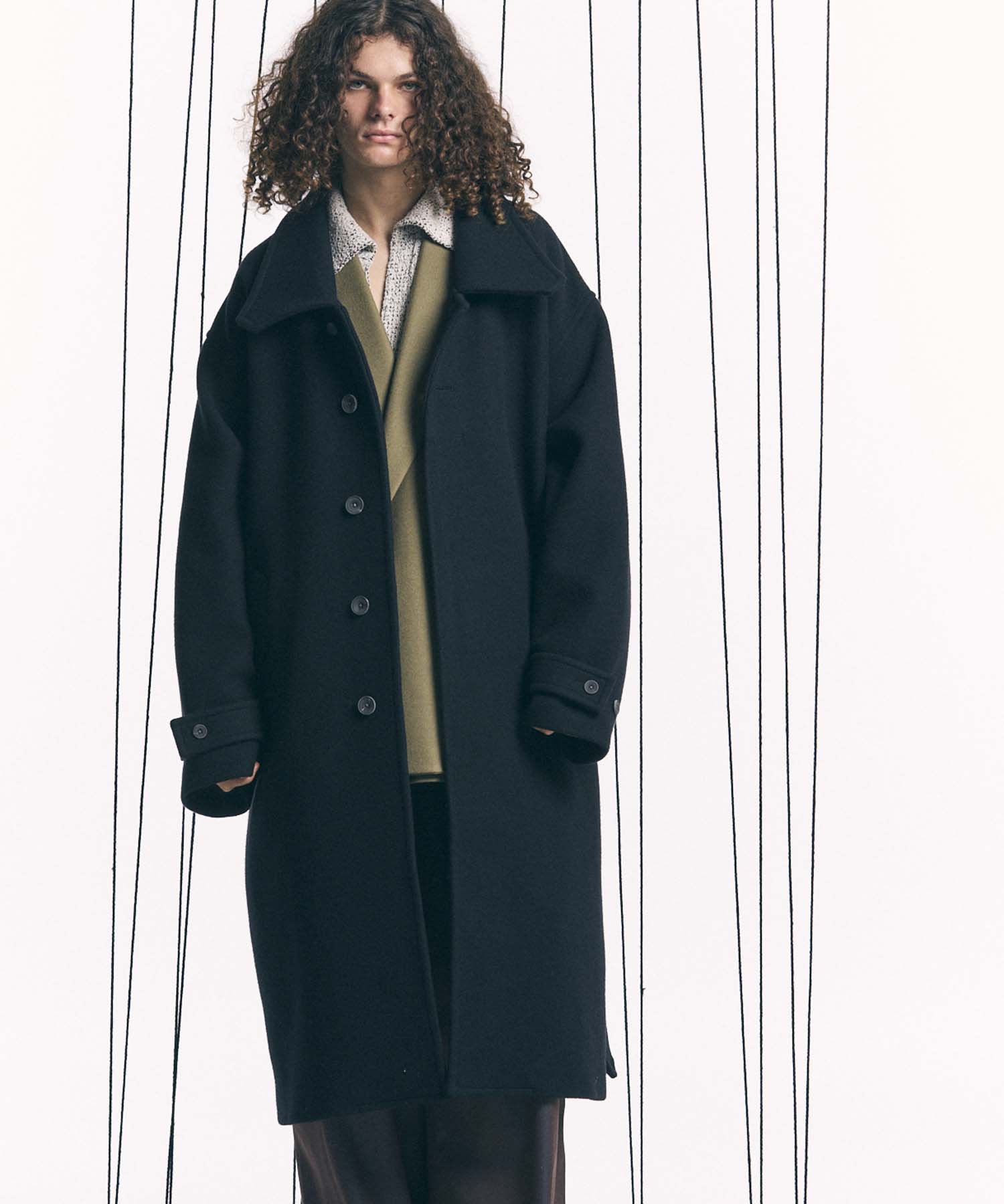 【24AW PRE-ORDER】Super140s Prime-Over Forward Drop Melton Coat