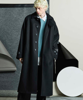 【24AW PRE-ORDER】Super140s Prime-Over Melton Balmachan Coat