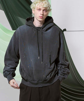 Three-Dimensional Prime-Over Cutting Weathered Hoodie