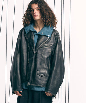 Sheep Leather Prime-Over Double Rider Jacket