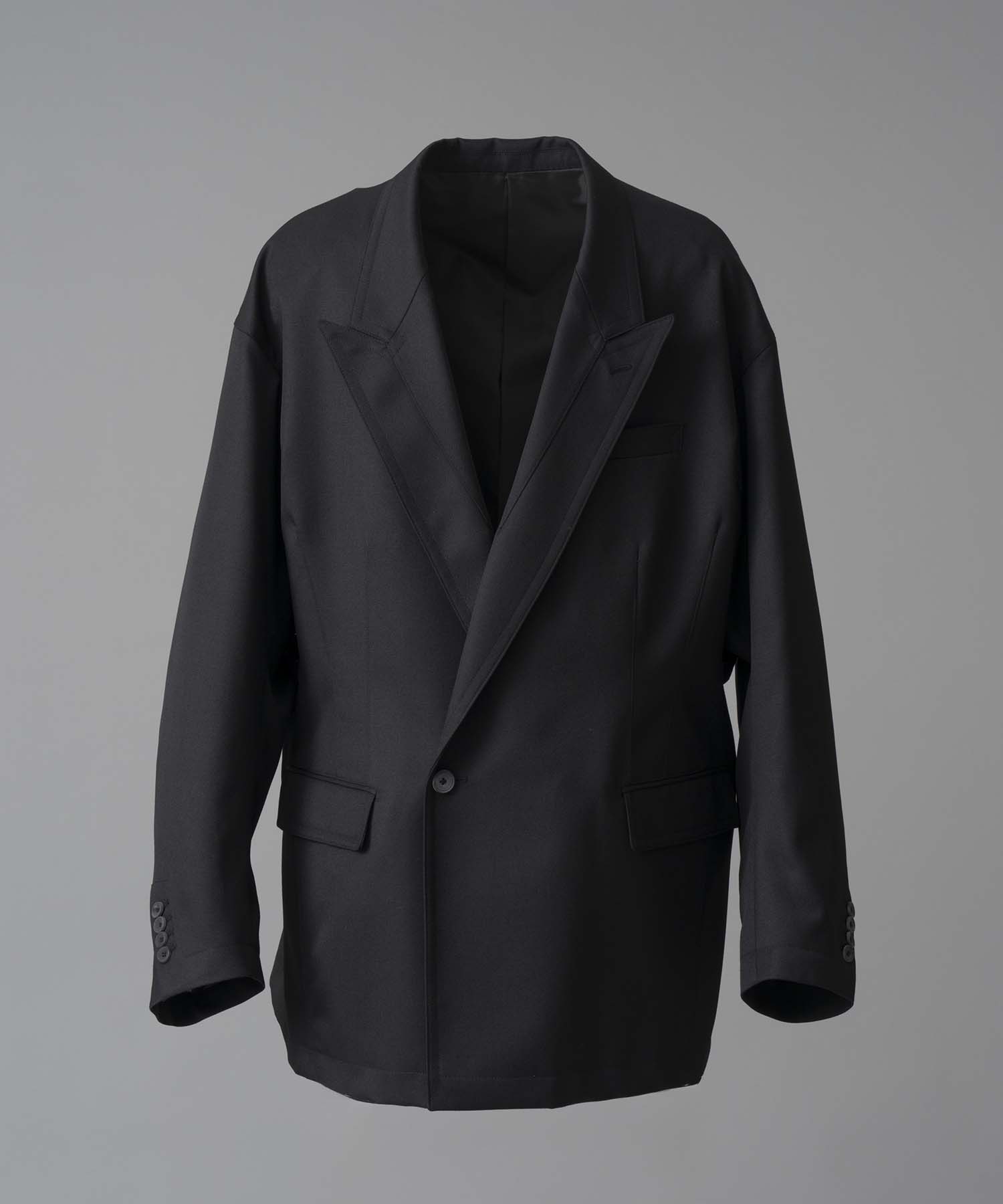 Chambray Wool Prime-Over Three-Dimensional Cutting Tailored Jacket