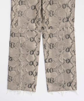 Vegan Leather Python Cut Off Pants